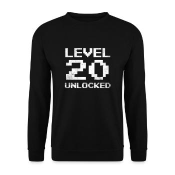20th Birthday Level 20 Unlocked 20 Years Gamer - Unisex Sweatshirt - black - Front - Alina (178cm) & Michal (187cm)