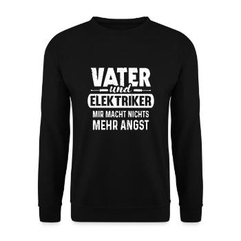 Elektriker Papa Elektrik Vater Elektroniker - Unisex Pullover - Schwarz - Vorne - Alina (178cm) & Michal (187cm)