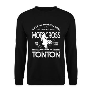 tonton aime motocross cadeau cool moto cross oncle - Sweat-shirt Unisexe - noir - Devant - Alina (178cm) & Michal (187cm)