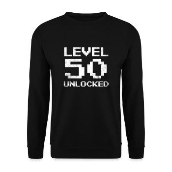 50ème anniversaire Niveau 50 Unlocked Gamer 50 ans - Sweat-shirt Unisexe - noir - Devant - Alina (178cm) & Michal (187cm)