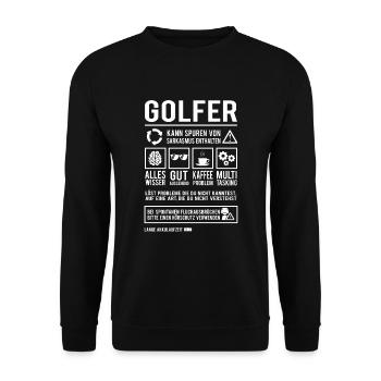 Golf Humor Golfen Golfspieler Lustiger Golfer - Unisex Pullover - Schwarz - Vorne - Alina (178cm) & Michal (187cm)
