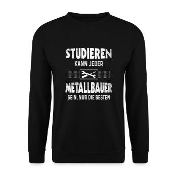 Metallbauer Handwerker Metallbau Schweißer - Unisex Pullover - Schwarz - Vorne - Alina (178cm) & Michal (187cm)
