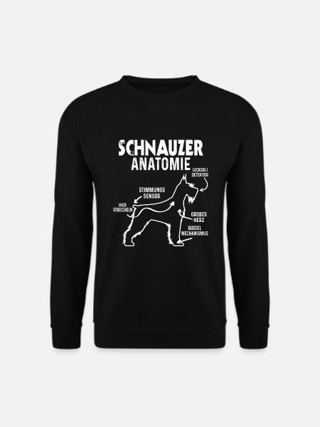 Schnauzer Anatomie Hundebesitzer Lustige Hunde - Unisex Pullover - Schwarz
