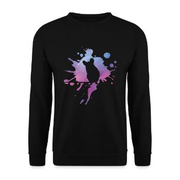 Rat Domestic Rat Splashes of Color Rodent Rats - Unisex Sweatshirt - black - Front - Alina (178cm) & Michal (187cm)