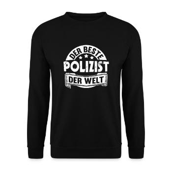 Bester Polizist der Welt Beamter Lustig Polizei - Unisex Pullover - Schwarz - Vorne - Alina (178cm) & Michal (187cm)