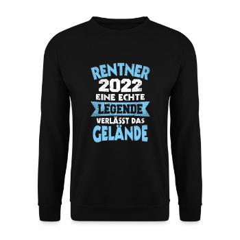 Rentner 2022 eine Legende Verlässt das Gelände - Unisex Pullover - Schwarz - Vorne - Alina (178cm) & Michal (187cm)