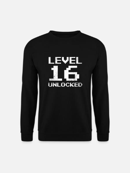 16. Geburtstag Level 16 Unlocked 16 Jahre Gamer - Unisex Pullover - Schwarz