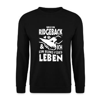 Ridgeback Ein Bund fürs Leben Hundehalter Pfote - Unisex Pullover - Schwarz - Vorne - Alina (178cm) & Michal (187cm)
