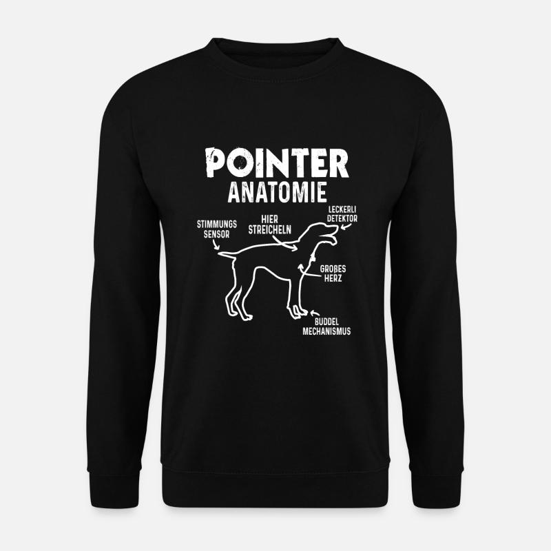 Pointer Anatomie Hundebesitzer Lustig Hunde - Unisex Pullover - Schwarz