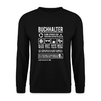Buchhaltung Beruf Finanzbuchhalter Buchhalter - Unisex Pullover - Schwarz - Vorne - Alina (178cm) & Michal (187cm)