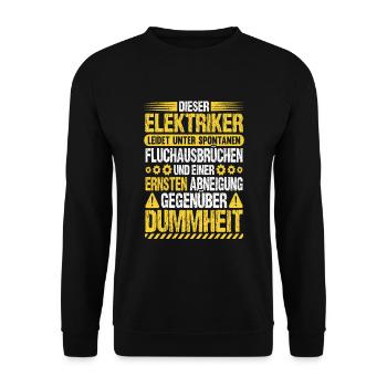 Elektriker Humor Elektrikermeister Elektroniker - Unisex Pullover - Schwarz - Vorne - Alina (178cm) & Michal (187cm)