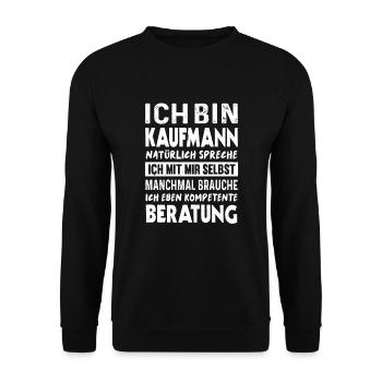 Kaufmann Kompetenz Einzelhandel Verkäufer - Unisex Pullover - Schwarz - Vorne - Alina (178cm) & Michal (187cm)