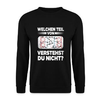 Eishockey Trainer Eishockeyspieler Lustiger Coach - Unisex Pullover - Schwarz - Vorne - Alina (178cm) & Michal (187cm)