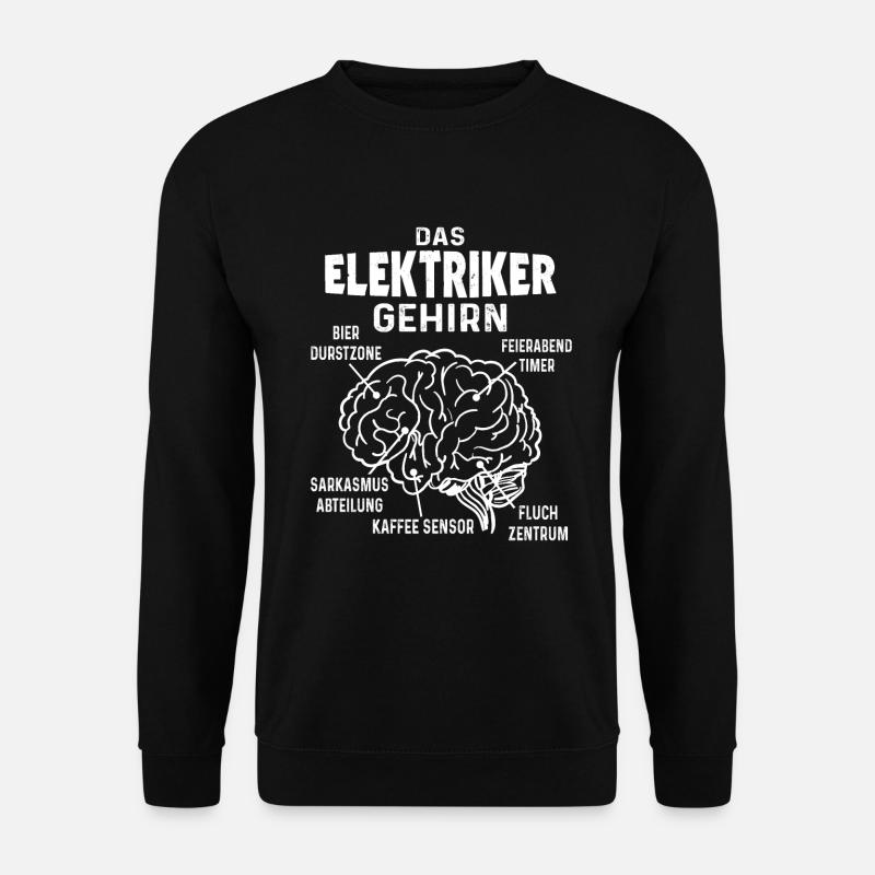 Elektriker Gehirn Elektro Lustig Elektroniker - Unisex Pullover - Schwarz