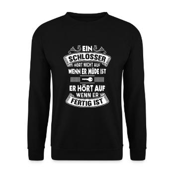 Schlosser Meister Handwerker Schlosserei - Unisex Pullover - Schwarz - Vorne - Alina (178cm) & Michal (187cm)