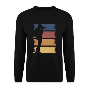 Retro Camera Photographer Vintage Photography - Unisex Sweatshirt - black - Front - Alina (178cm) & Michal (187cm)