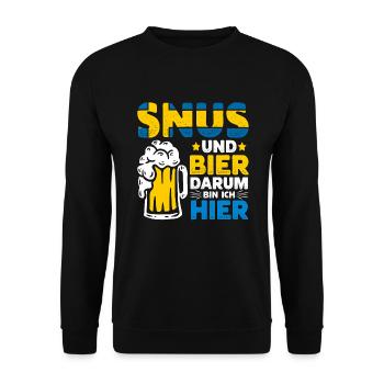 Snus Tabak Nikotin - Unisex Pullover - Schwarz - Vorne - Alina (178cm) & Michal (187cm)