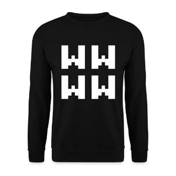 WWWW | LOL Japanese Internet Slang - Unisex Sweatshirt - black - Front - Alina (178cm) & Michal (187cm)