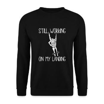 Gebrochener Arm Spruch - Ambruch Fraktur Gipsarm - Unisex Pullover - Schwarz - Vorne - Alina (178cm) & Michal (187cm)