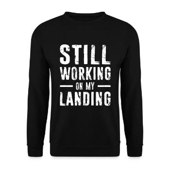 Gebrochener Arm Spruch - Ambruch Fraktur Gipsarm - Unisex Pullover - Schwarz - Vorne - Alina (178cm) & Michal (187cm)