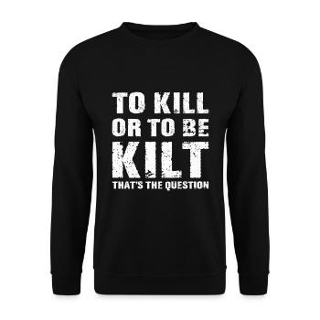 Costume de kilt écossais Saying - Jupe écossaise - Sweat-shirt Unisexe - noir - Devant - Alina (178cm) & Michal (187cm)