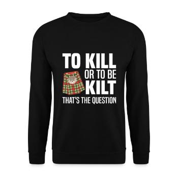 Scottish Kilt Costume Saying - Scottish Skirt - Unisex Sweatshirt - black - Front - Alina (178cm) & Michal (187cm)