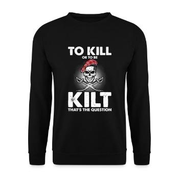 Costume de kilt écossais Saying - Jupe écossaise - Sweat-shirt Unisexe - noir - Devant - Alina (178cm) & Michal (187cm)