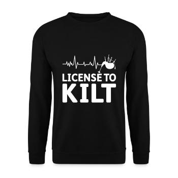 Costume de kilt écossais Saying - Jupe écossaise - Sweat-shirt Unisexe - noir - Devant - Alina (178cm) & Michal (187cm)