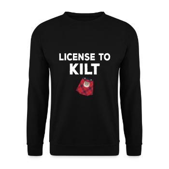 Costume de kilt écossais Saying - Jupe écossaise - Sweat-shirt Unisexe - noir - Devant - Alina (178cm) & Michal (187cm)