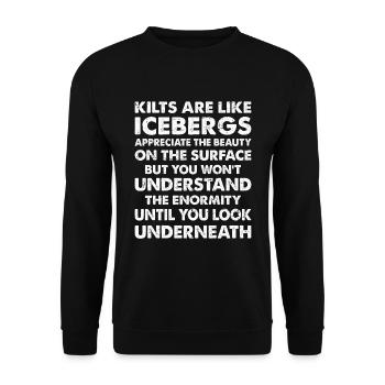Schottischer Kilt Tracht Spruch - Schottenrock - Unisex Pullover - Schwarz - Vorne - Alina (178cm) & Michal (187cm)