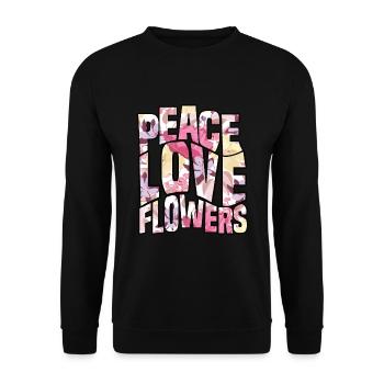 Paix Amour Fleurs - Sweat-shirt Unisexe - noir - Devant - Alina (178cm) & Michal (187cm)