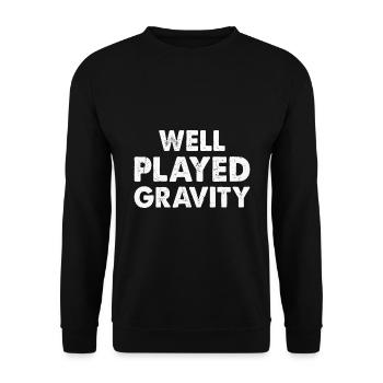 Gebrochener Arm Spruch - Fraktur Gipsarm - Unisex Pullover - Schwarz - Vorne - Alina (178cm) & Michal (187cm)