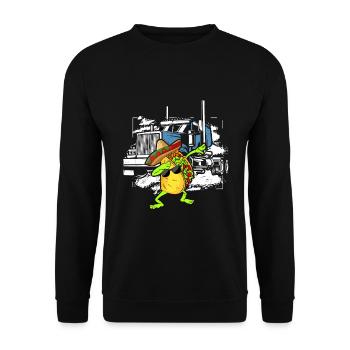 Mexikanischer Trucker LKW-Fahrer Mexico - Unisex Pullover - Schwarz - Vorne - Alina (178cm) & Michal (187cm)