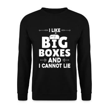 Briefkasten Postbote Spruch Postzusteller - Unisex Pullover - Schwarz - Vorne - Alina (178cm) & Michal (187cm)