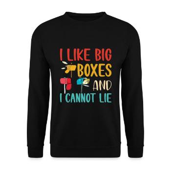 Briefkasten Postbote Spruch Postzusteller - Unisex Pullover - Schwarz - Vorne - Alina (178cm) & Michal (187cm)