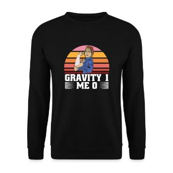 Gebrochener Arm Spruch - Fraktur Gipsarm - Unisex Pullover - Schwarz - Vorne - Alina (178cm) & Michal (187cm)