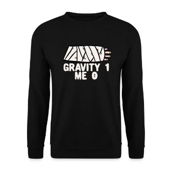 Gebrochener Arm Spruch - Fraktur Gipsarm - Unisex Pullover - Schwarz - Vorne - Alina (178cm) & Michal (187cm)
