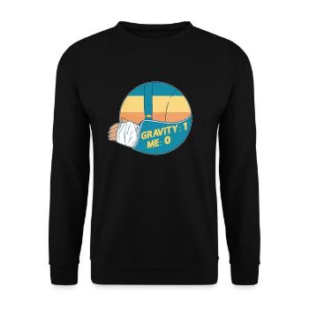 Gebrochener Arm Spruch - Fraktur Gipsarm - Unisex Pullover - Schwarz - Vorne - Alina (178cm) & Michal (187cm)