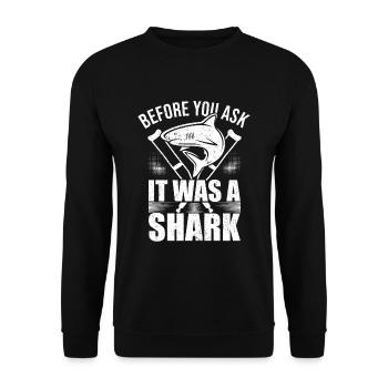 Before You Ask It Was A Shark - Knochenbruch - Unisex Pullover - Schwarz - Vorne - Alina (178cm) & Michal (187cm)