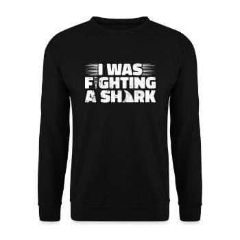Gebrochenes Bein Spruch - Fraktur Gipsbein - Unisex Pullover - Schwarz - Vorne - Alina (178cm) & Michal (187cm)