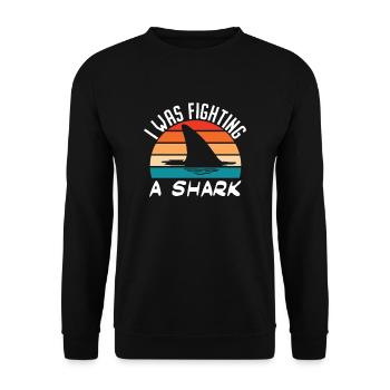 Gebrochenes Bein Spruch - Fraktur Gipsbein - Unisex Pullover - Schwarz - Vorne - Alina (178cm) & Michal (187cm)