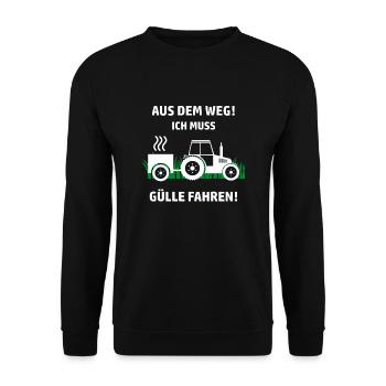 Landwirt Farmer Traktor Bauer Bauernhof Gülle - Unisex Pullover - Schwarz - Vorne - Alina (178cm) & Michal (187cm)