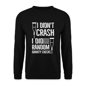 Gravity Checks - Knochenbruch Fraktur - Unisex Pullover - Schwarz - Vorne - Alina (178cm) & Michal (187cm)