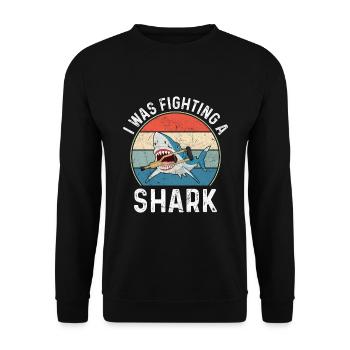 Gebrochenes Bein Spruch - Fraktur Gipsbein - Unisex Pullover - Schwarz - Vorne - Alina (178cm) & Michal (187cm)