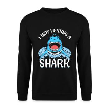 Gebrochenes Bein Spruch - Fraktur Gipsbein - Unisex Pullover - Schwarz - Vorne - Alina (178cm) & Michal (187cm)