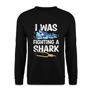 Gebrochenes Bein Spruch - Fraktur Gipsbein - Unisex Pullover - Schwarz - Vorne - Alina (178cm) & Michal (187cm)