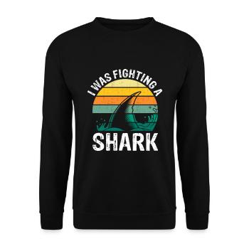 Gebrochenes Bein Spruch - Fraktur Gipsbein - Unisex Pullover - Schwarz - Vorne - Alina (178cm) & Michal (187cm)