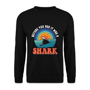 Before You Ask It Was A Shark - Knochenbruch - Unisex Pullover - Schwarz - Vorne - Alina (178cm) & Michal (187cm)