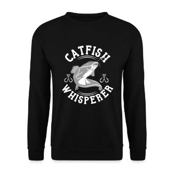 Catfish Whisperer - Wels Catfish Hunter - Unisex Pullover - Schwarz - Vorne - Alina (178cm) & Michal (187cm)