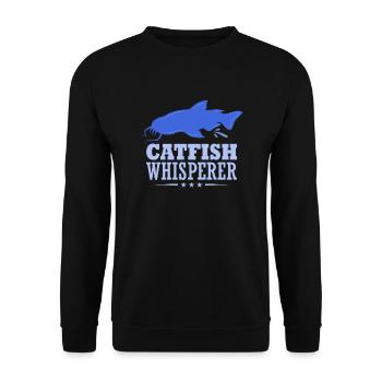 Catfish Whisperer - Wels Catfish Hunter - Unisex Pullover - Schwarz - Vorne - Alina (178cm) & Michal (187cm)